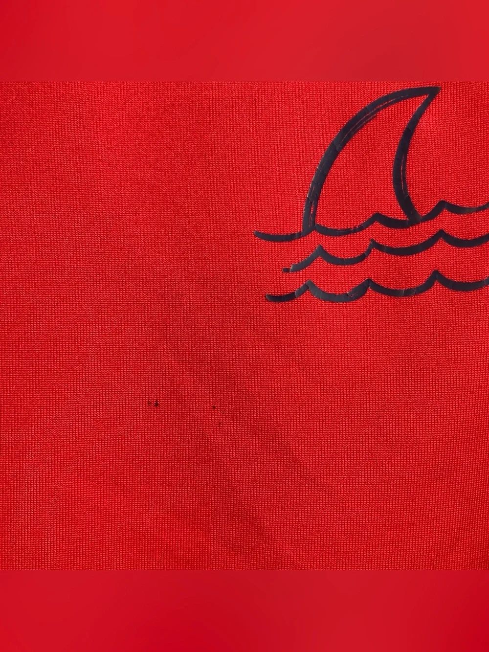 KIMU Surf Kids Rash Guard Swim Shirt Size 10/12 Red Blue Shark
